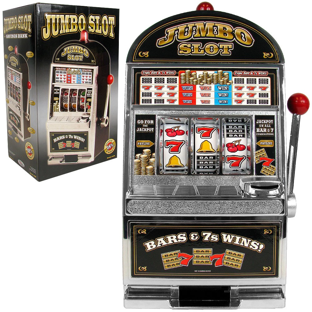 14 Inch Big Slot Machine Replica Savings Bank Bars Sevens Wins