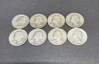 Washington Silver Quarters 90% Silver Lot Of 8 CONSTITUTIONAL SILVER COINS