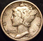 1917-S Mercury Dime Choice Fine