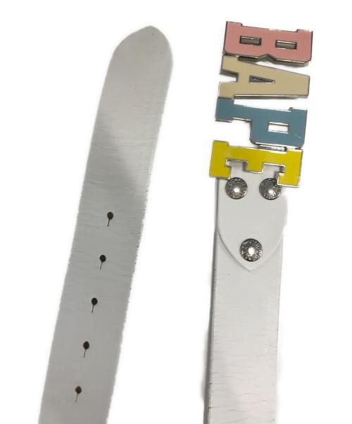 a bathing apeメタルロゴ レザーベルト A BATHING APE Logo Buckle Leather Belt white | eBay