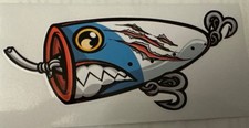 POPPER CARTOON LURE, CAR DECAL BOX STICKER CAR, BAIT BOX STICKER 13 X 6cm