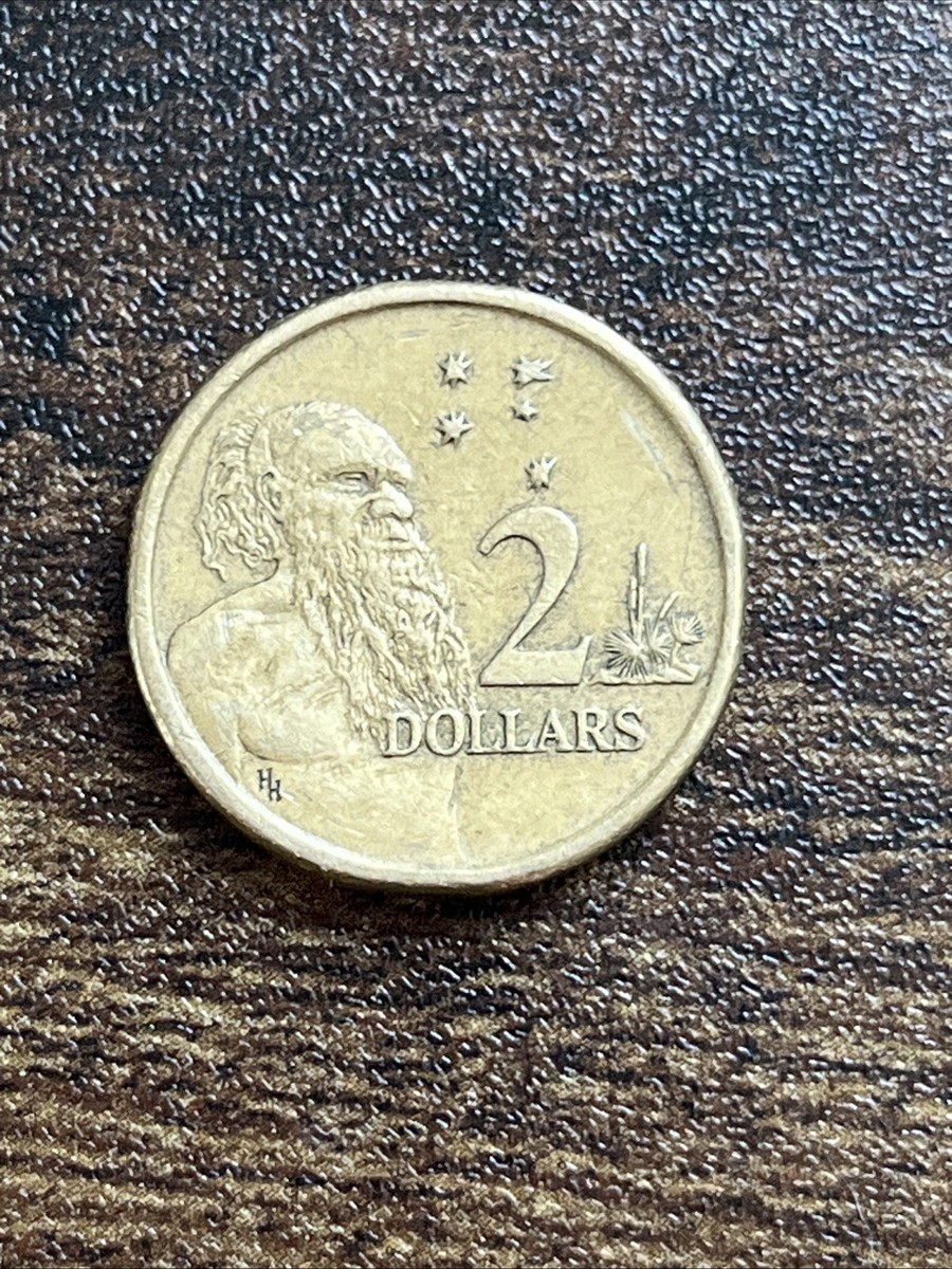 身土不二 2点まとめ買い 1988 Australia 2 Two Dollars (Elizabeth II) Aboriginal Man Actual