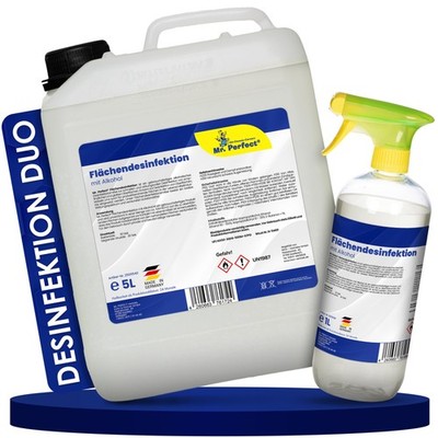 Mr. Perfect Flächendesinfektion mit Alkohol 5L + 1L Desinfektionsmittel Sprüher