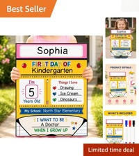 First  Last Day of School Acrylic Sign - Double-Sided Photo Prop 12x8 inch