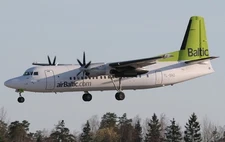 Fokker 50 F50 Air Baltic Mahogany Desk Wood Airplane New Model Small Scale 1/100