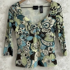 Vtg Y2K Babydoll Top Sz S Mesh Whimsigoth Fairy Grunge Indie Sleaze Blue Green