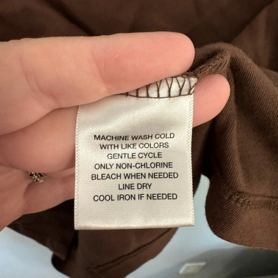 复古 Koret Petites 棕色花卉锁眼领无袖上衣,尺寸 L,娇小 — 第 4/4 张图片