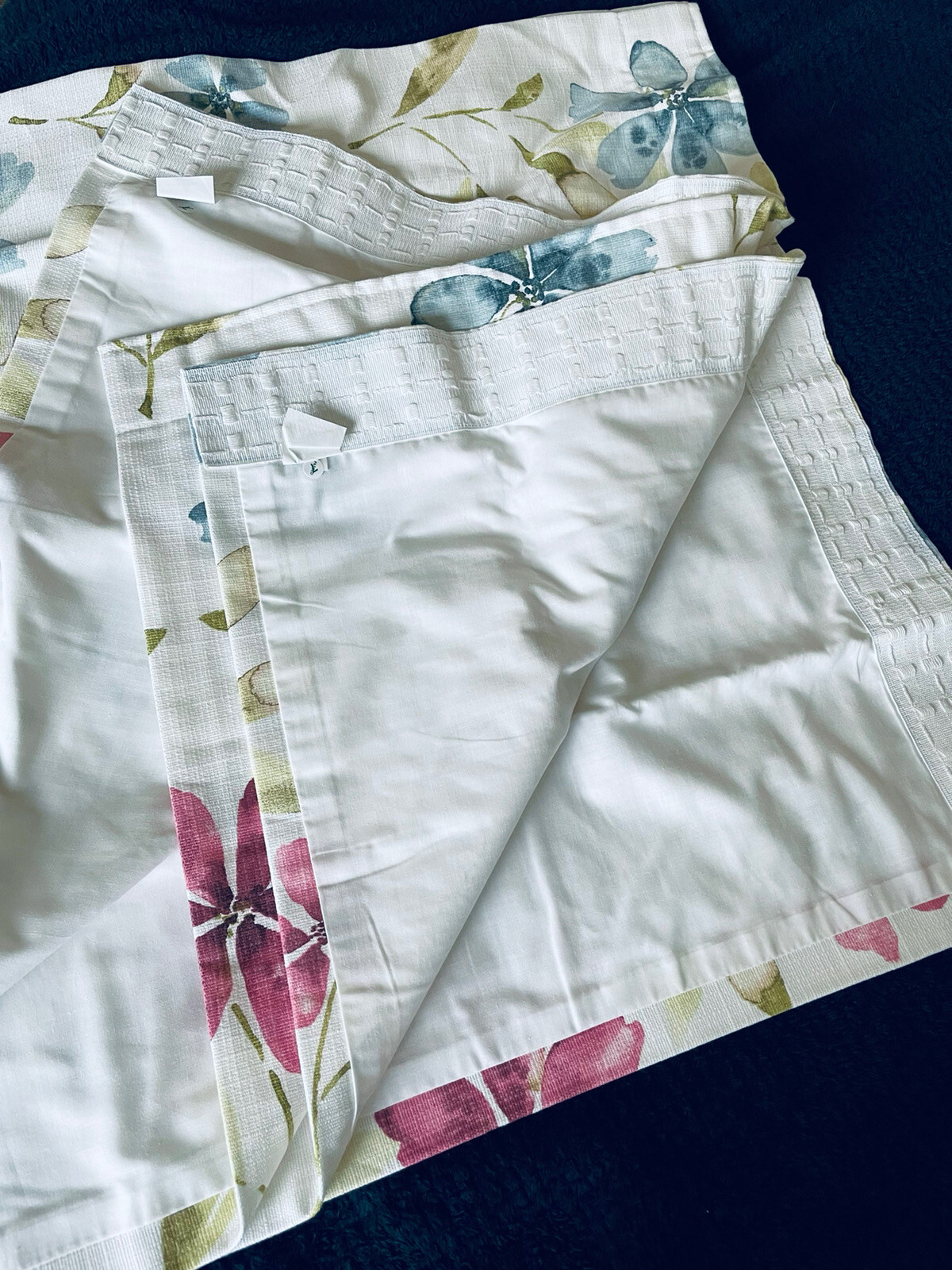 Dunelm Curtains 66" x 54” Linen look Watercolour Floral Botanic