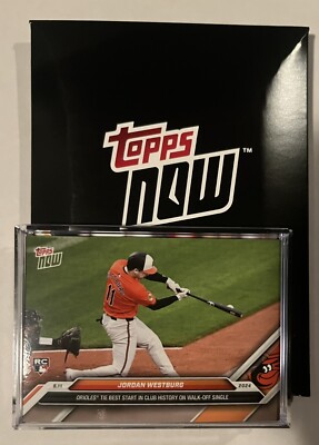 2024 MLB Topps Now Jordan Westburg #178 Ties Best Start With Walk off Single RC