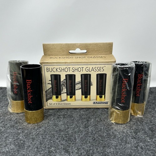 Buckshot Shot Glasses Novelty Great Gift Idea Hunter Gun Lover 4pc Set