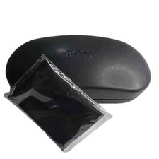 NEW BOSS Black Large Sunglass Case With Microfiber Cleaning Cloth