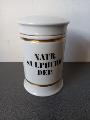 Rara Antico Vaso Pharmacie Farmacista Natr. Sulphuric. Dep. Ceramica - Picture 1 of 9
