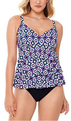 Swim Solutions Costume da bagno senza fili pezzo unico 10 controllo pancia minimizzatore anca - Foto 8 di 9