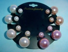 Beautiful 4 Pairs Double Side Imitated Pearls Earrings