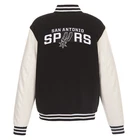 NBA San Antonio Spurs Reversible Fleece Jacket PVC Sleeves Embroidered Logo JHD