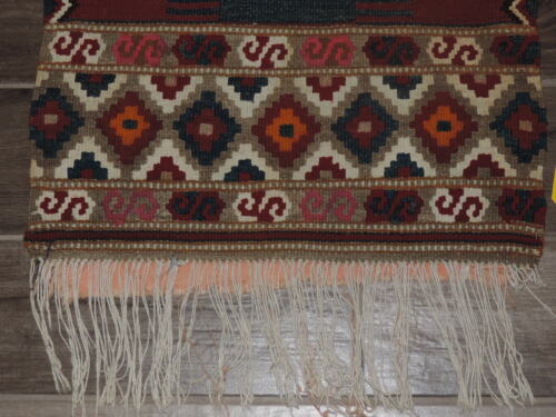 19" x 45" Handgefertigter Kelim Flachgewebe Wolle Teppich - Bild 2 von 7