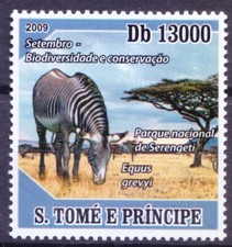 Sao Tome 2009 MNH, Imperial Zebra, Endangered Animals, Nature Conservation 