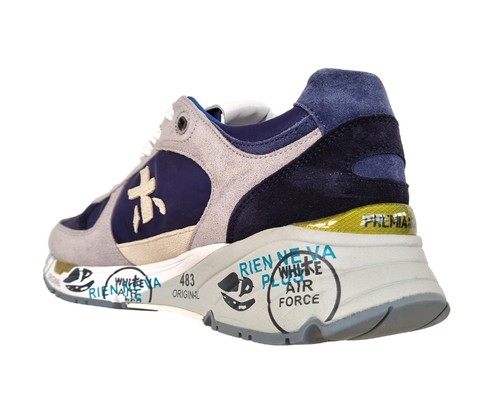 Preisgekrönte Herren Schuhe Sneaker Stoff und Wildleder Vintage MASE_6155 Electric Blue - Bild 5 von 7