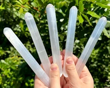 White Selenite Massage Wand, 6" LARGE Selenite Crystal Wand (Crystal Healing)