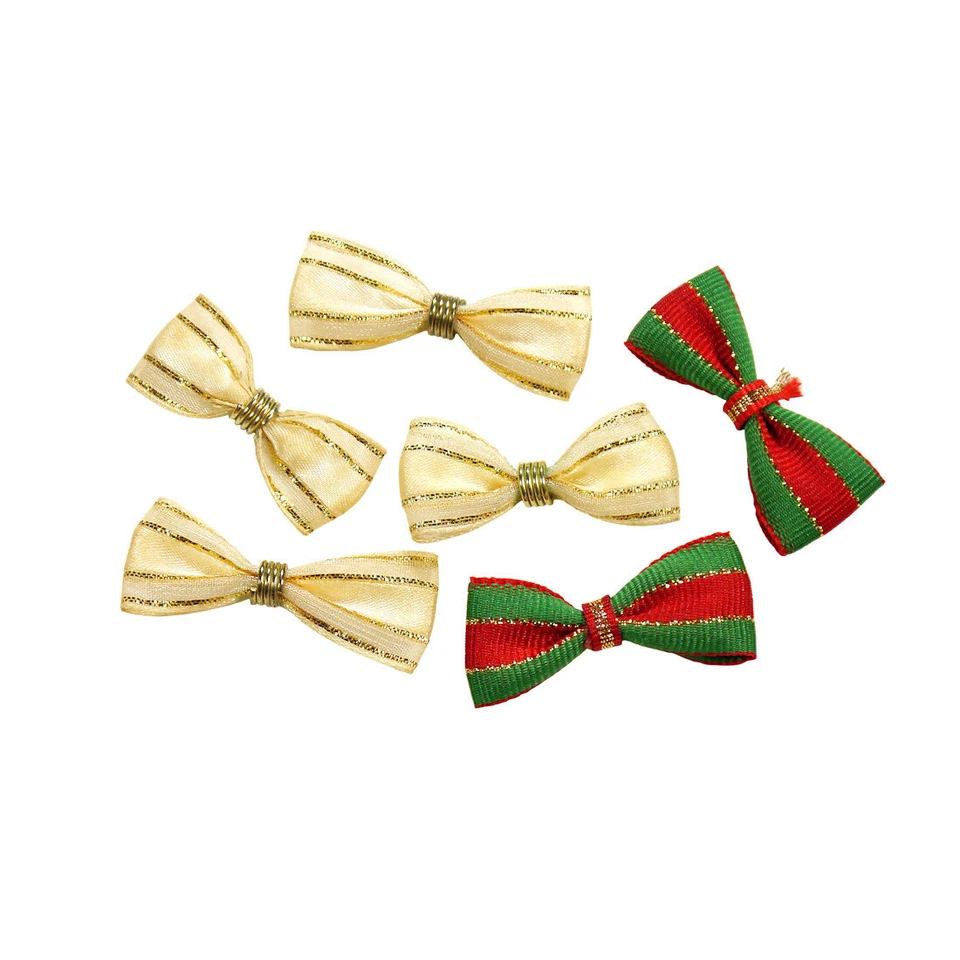 Pre-Made Gift Wrapping Fabric Bows Sew Glue Tie-On Applique Velvet Ribbons 32pcs - Image 4 of 4