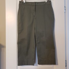 Talbots Olive Green Wide Leg Crops Size 6 Petite