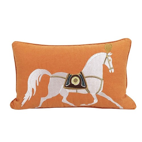 Classic Linen Horse Embroidered Sofa Cushion Pillow Cover Pillowcase Home Decor - Picture 2 of 6