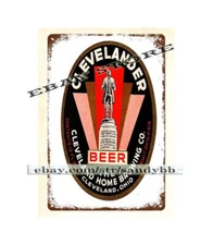 1933 CLEVELANDER BEER CLEVELAND HOME BREWING CO OHIO tin sign garage wall decal