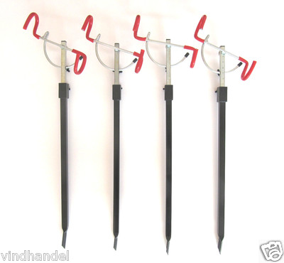 4 x Zebco Klapprutenhalter Rutenhalter Rutenständer Erdspeer 54-88cm Rot 8206004