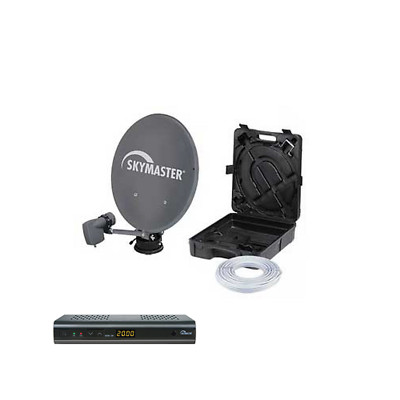 SKYMASTER Mobile Komplett Camping Sat Anlage HDTV Receiver DXH 30 USB 15 m Kabel