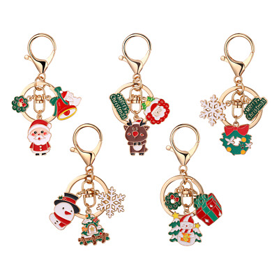Christmas Keychain Colorful Enamel Ornaments Cute Decorations Christmas Gifts