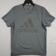 Adidas Men's Cotton Amplifier Short Sleeve T-Shirt - Gray, Medium Big Chest Logo