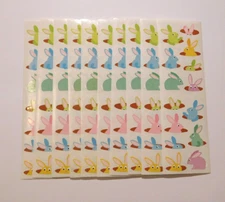 Mrs Grossman's Lot of 10 Strips ~Chubby Bunnies~ Bunny 2007 Stickers Easter