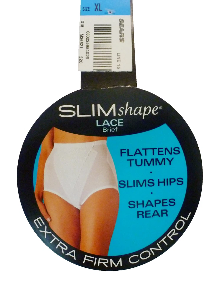 BUEN HALLAZGO!!! SEARS CALZONCILLO DE ENCAJE EXTRA FIRME BLANCO FORMA DELGADA XL NUEVO CON ETIQUETAS Foto 4 de 4