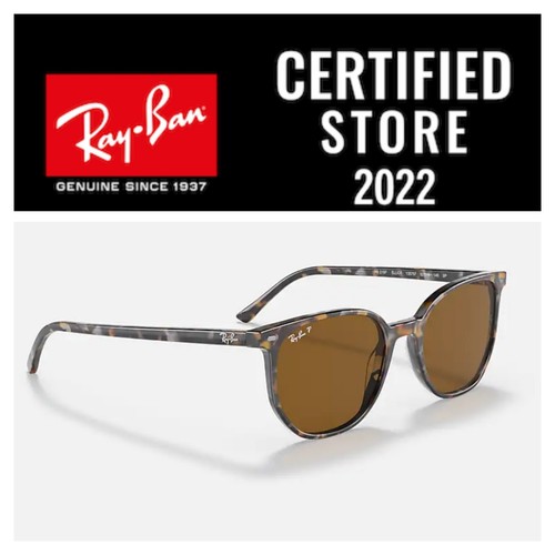 Gafas De Sol Ray Ban Elliot RB2197 1357/57 Havana Brown Grey Polarized Nuevas - Imagen 3 de 4