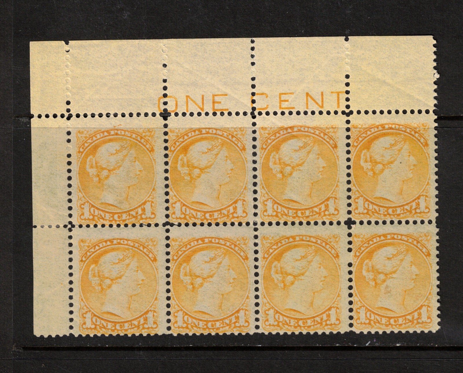 Canada #35i Mint Fine - Very Fine Upper Left One Cent Corner Block Of ...