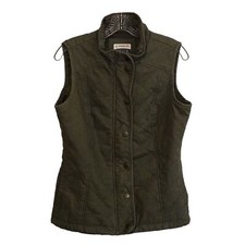 Magellan Quilted Zip Front Vest Olive Green Women's Size Large
