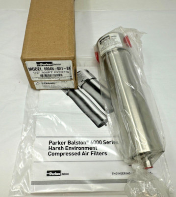 NEW Parker Sterile Air Compressed Filter: 1/2'' NPT Port 6000 Series 6004N-0A1-BX