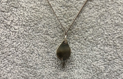 Sterling Silver, M.O.P. Oval Pendant Necklace - Picture 3 of 7