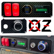 Carbon Fiber Cover USB Batt Meter Rotary Drive Selector Key Switch Plate TXT PDS