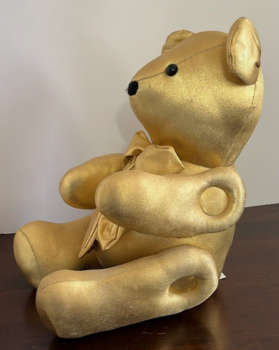 Gold Lamé Bear, Movable arms & Legs, 17" Tall - Picture 10 of 21