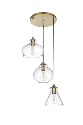 Living District Destry 3-Light Metal Pendant in Chrome and Clear - Picture 5 of 8