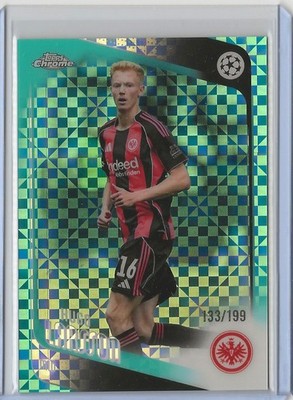 2025-26 Topps Chrome UEFA Competitions #36 Hugo Larsson Aqua X-Fractor #/199