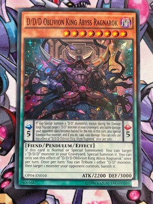 D/D/D OBLIVION KING ABYSS RAGNAROK OP04-DE010 SUPER RARE YuGiOh Karte 