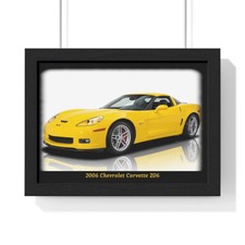 Iconic 2006 Yellow Corvette Z06 Poster - Legendary American Sports Car Wall Art