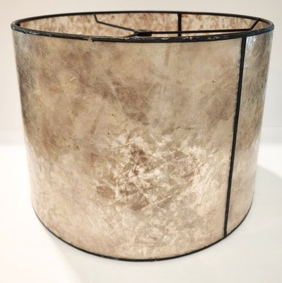 Vintage Mottled Mica Large Drum Lamp Shade Provides Diffuse Glow 10''H x 15''W