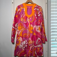 Trina Turk X Banana Republic Shift Dress Women's Pink Paisley Notch Neck - 6