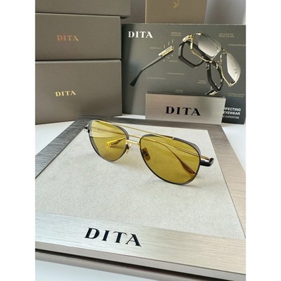 Dita SUBSYSTEM 02 Black Iron Yellow Gold Golden Amber Sunglasses