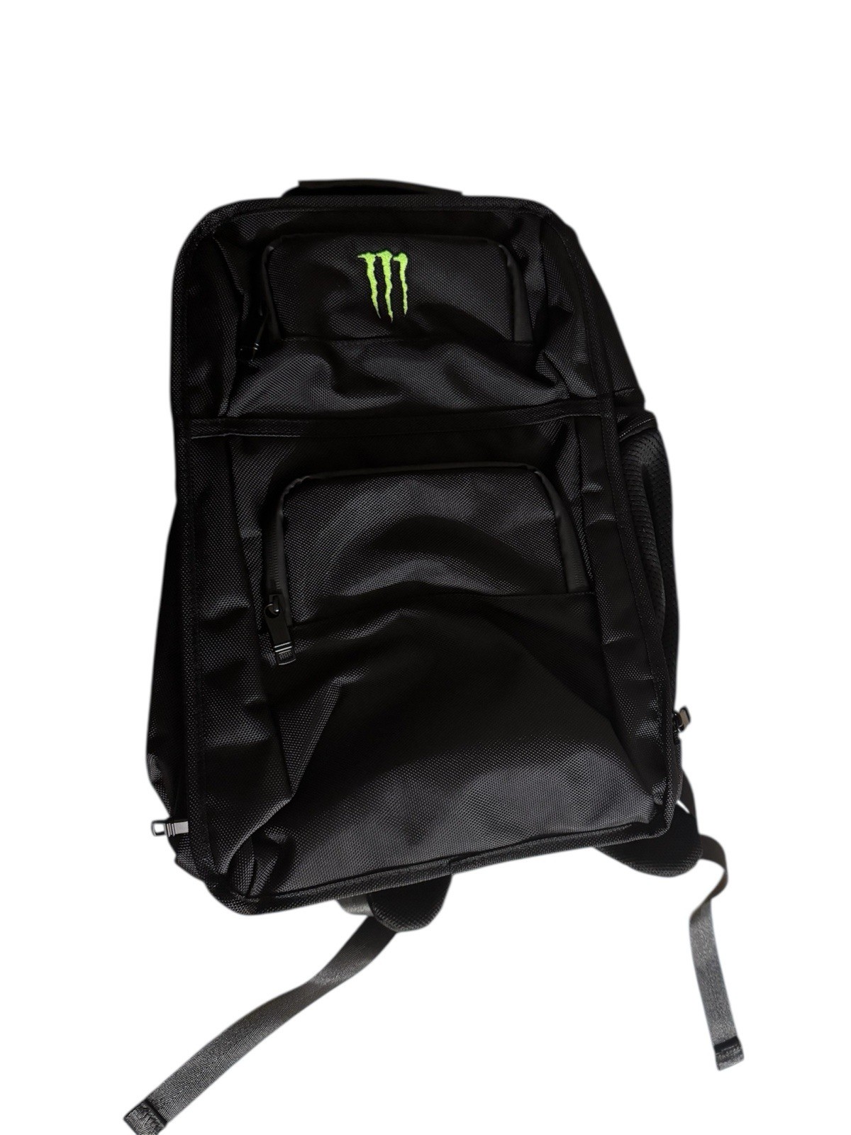 NEW Monster Energy Black Premium Promo Padded Laptop Backpack w/Pockets Zippers