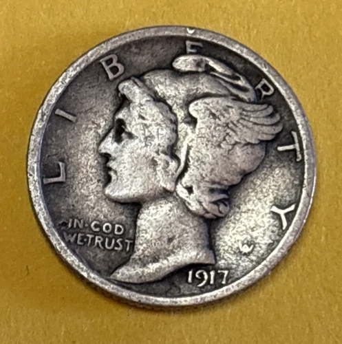 Semi Key Date 1917 D Mercury Silver Dime XF Extra Fine