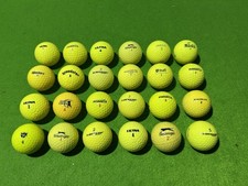 24 QUALITY YELLOW GOLF BALLS - PEARL / GRADE A CONDITION - P&P INC